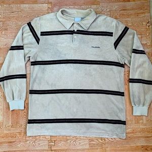 Vintage 90s Billabong Velour Polo Shirt Tan Men’s Large Oversized Baggy Grunge